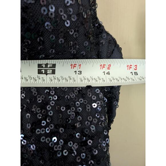 Cachet Navy Blue Sequin Top Maxi Dress Formal Gown Mother Of Bride Wedding Sz. 8 - Picture 8 of 9